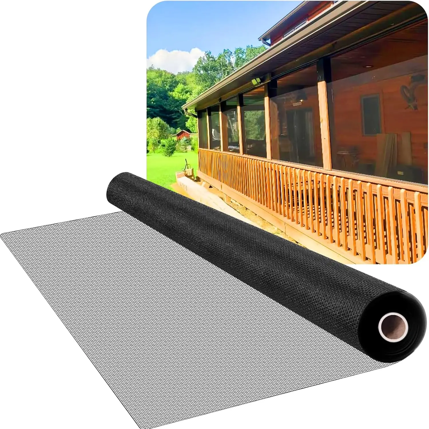 Mückensicherer Fensterschutz, DIY-Schneiden, breite Abdeckung, mückensicher, geeignet für Balkone, Gärten und mehr