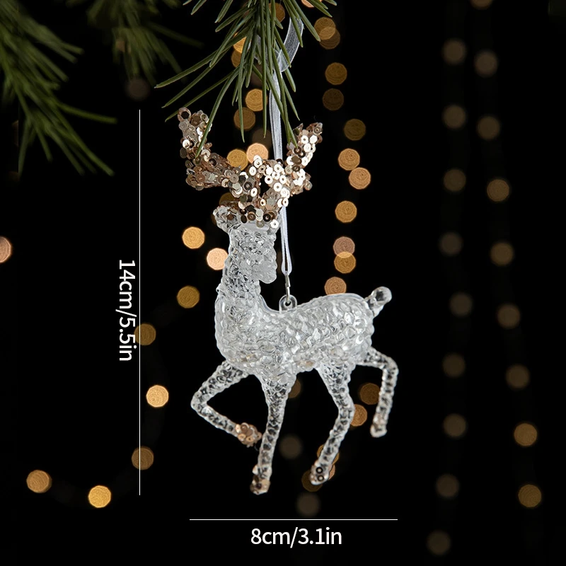 thumbnail image 1 of Adornos para árbol de Navidad de cristal acrílico 2025, copos de nieve transparentes, colgantes, decoraciones para el hogar, jardín, Año Nuevo, 1 of 5