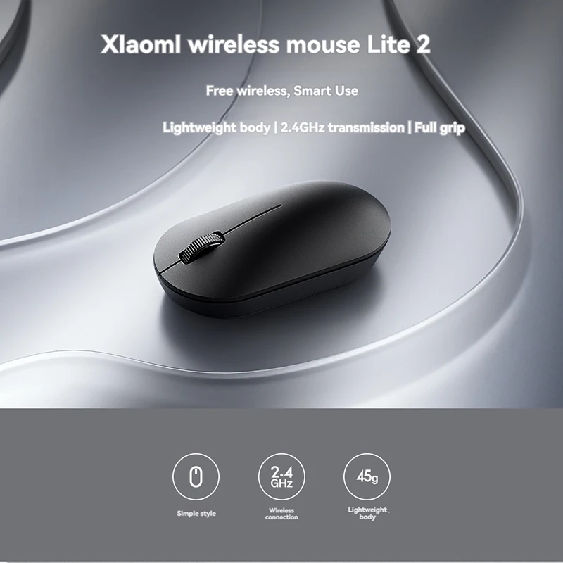Xiaomi Wireless Mouse Lite 2.4GHz 1000DPI Ultra-thin Optical Portable USB Receiver Office Computer Game Mice