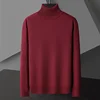 Men's Casual Slim Fit Basic Tops Long Sleeve Knitted Streetwear Lightweight Turtleneck Pullover Sweater Solid Color Sweater Men 3