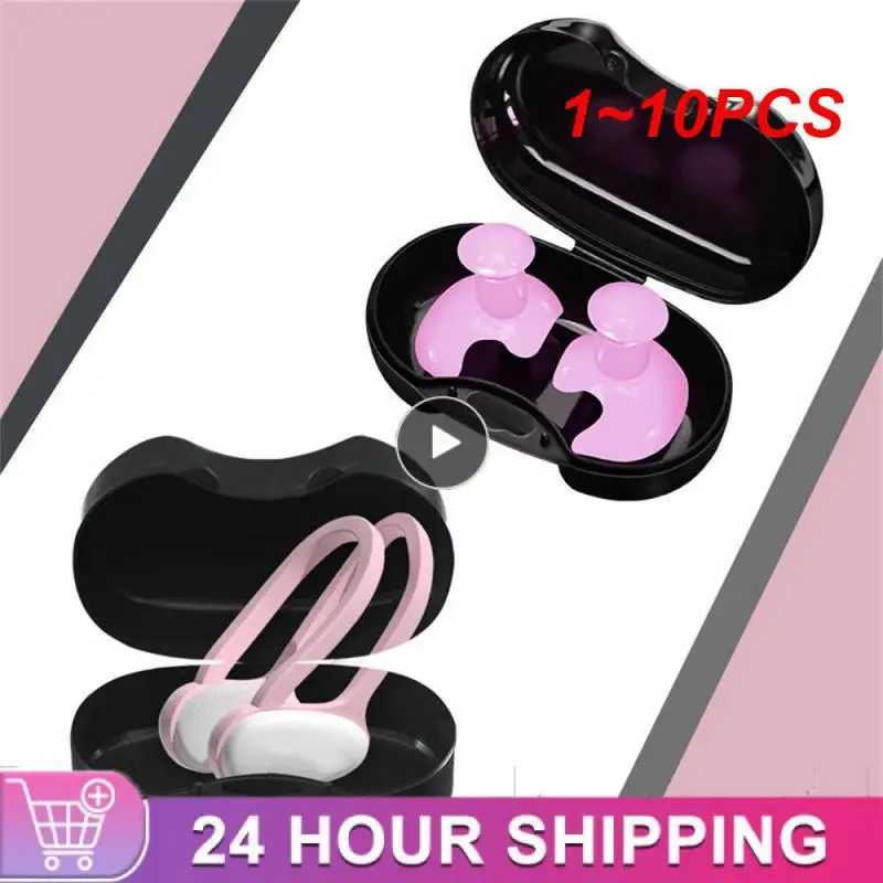 

1~10PCS For Kids Adults Swimming Earplugs/nose Clip Set Soft Silicone Anti-noise Swimming Nose Clip Ear Plug Set Summer