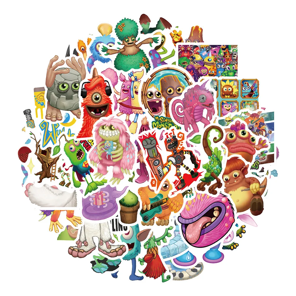 10/30/50Pcs My Singing Monsters Adesivi Di Gioco Decorazione Valigia Scrapbooking Telefono Laptop Cancelleria Cute Kid Toy Sticker Regalo