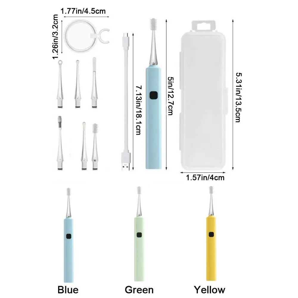 LED Light Baby Ear Cleaner 360 Degree Rotating USB Charging Luminous Ear Spoon Set Soft with Magnifying Luminous Ear Curette