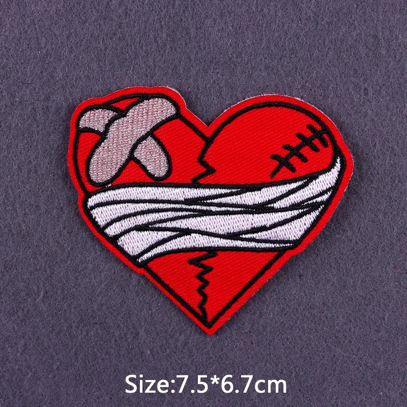 Heart Hand Love Sew On Iron On Patch Embroidered Badge Fabric Applique  Patches