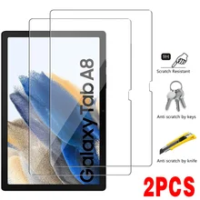 2pcs Tablet Screen Protector Glass for Samsung Galaxy Tab A8 10.5" SM-X200 X205 2021 9H 2.5D Coverage Tempered Protective Film