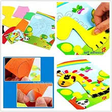  5 Pcs DIY Cartoon Animal 3D EVA Foam Sticker Handmade Early Learning Educational Toys for Children Kids Gift Multi-patterns 