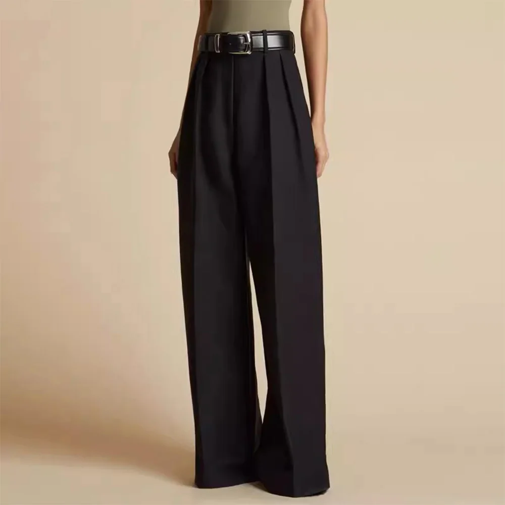 

Suit wide-legged trousers women 2024 autumn and winter new high-waisted thickened tall straight casual drag trousers