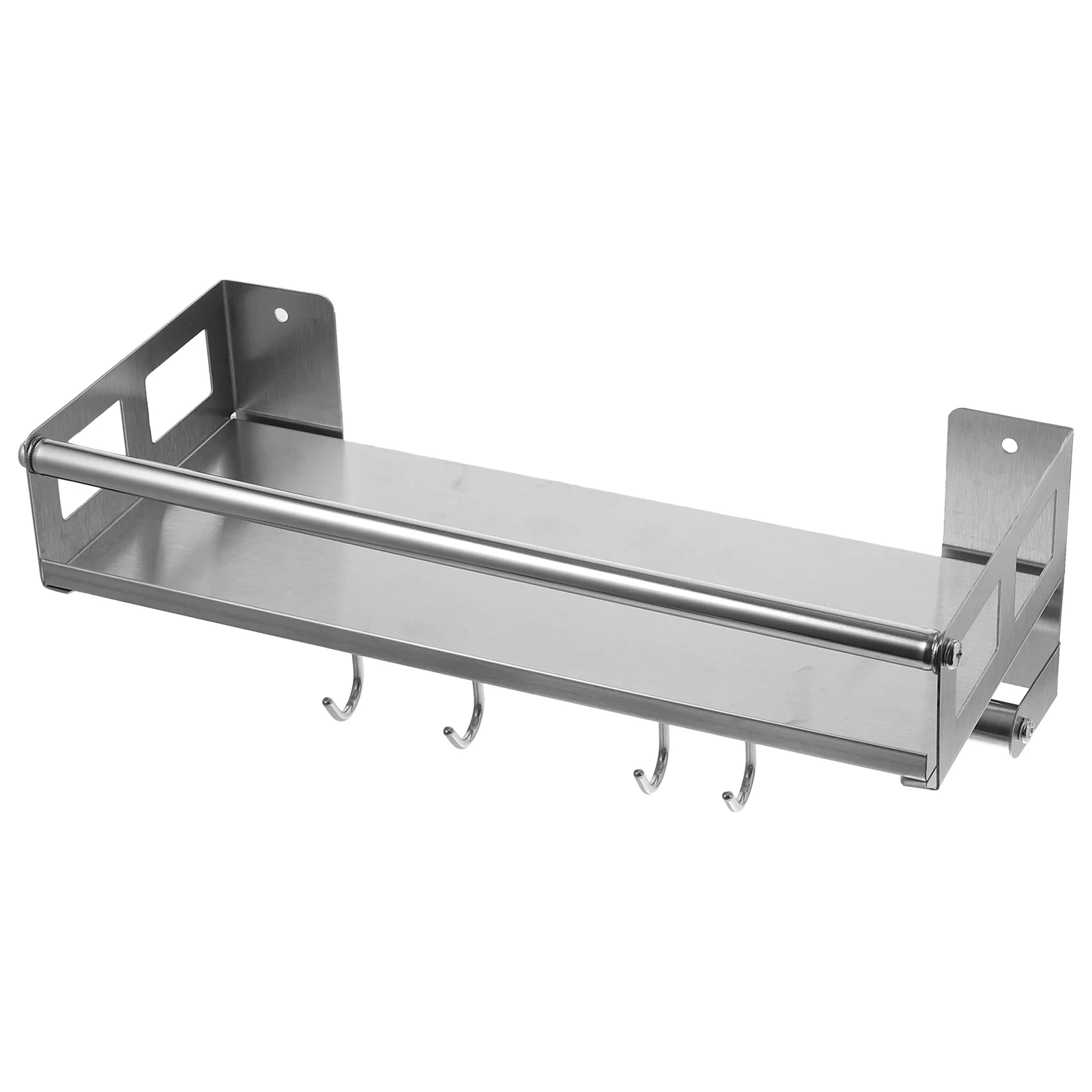 

Kitchen Rack Decoration Spatula Storage Bracket Seasoning Wall Punch Hole Shelf Pot Stainless Steel Hanging