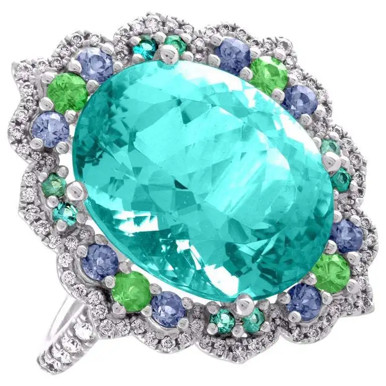 Engagement Rings Flower Collection Exquisite Colorful Cubic Zircon Flower Engagement Ring for Women Party Jewelry Hand Accessories Size 6-10