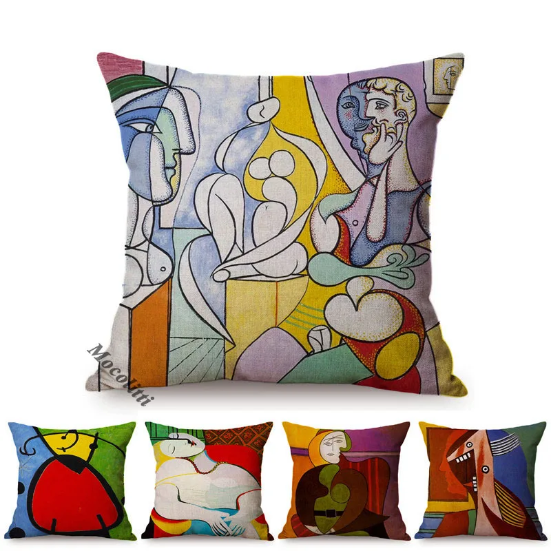 

Pablo Picasso Surrealism Abstract Oil Painting Art Throw Pillow Case Gallery Living Room Sofa Decorative Cushion Cover almofadas