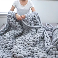 1KG Thick Super Bulky Chunky Yarn for Hand Knitting Crochet Soft Big Cotton Arm Knitting Roving Spinning Yarn for DIY Blanket 2