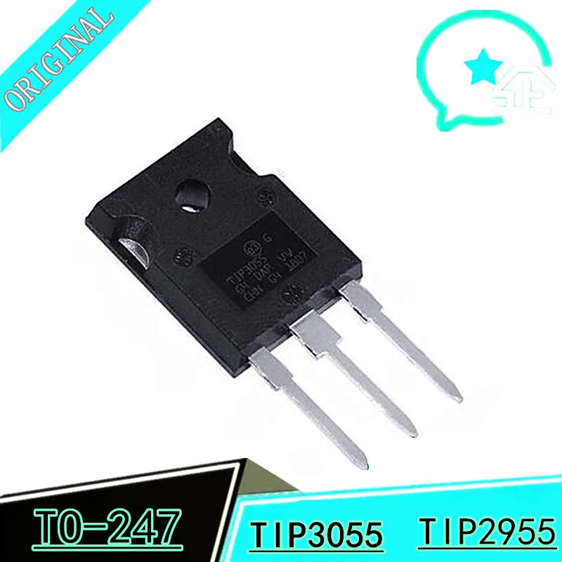 

5PCS Original and new TIP2955 TIP3055 15A100V Darlington power triode TO-247