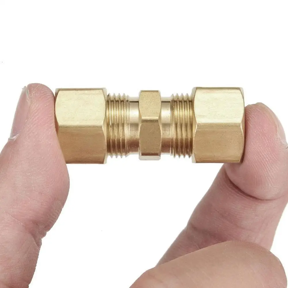 3/16" OD Hydraulic Brake Lines Pipe 33 X 10mm Brass Brake Line Union Fittings Straight Reducer Compression Kits Connector brake pipe hose brake line connector brake line lock kit