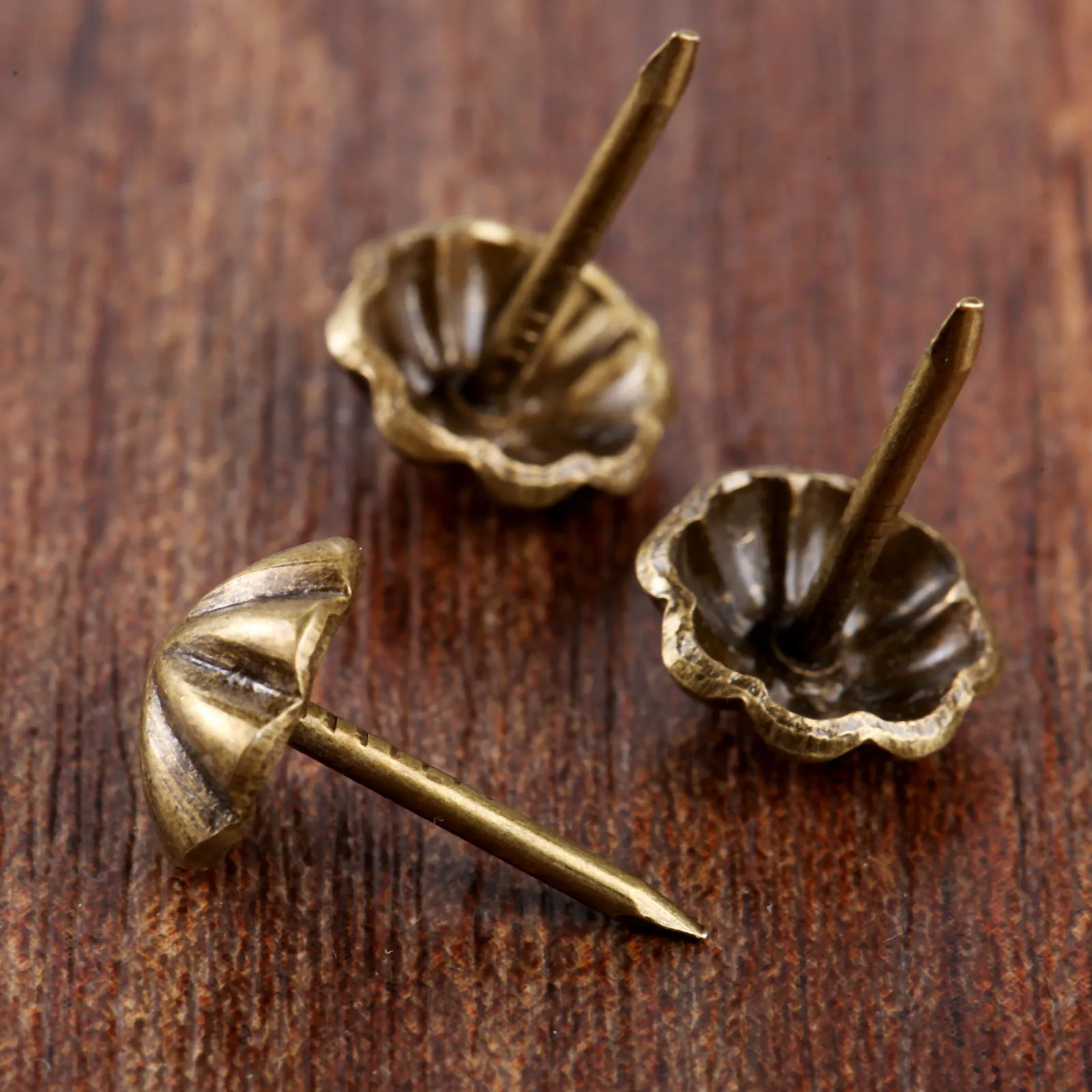 100pcs 11*17mm Antique Bronze Upholstery Nails Jewelry Chest Box Gift Wine Wooden Case Sofa Decorative Tack Stud Pushpin