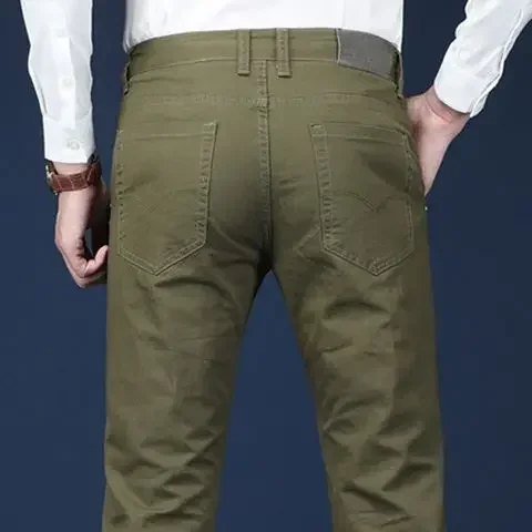 thumbnail image 1 of Pantalones de verano grises para hombre, pantalones de traje rectos para hombre, algodón 2024, ropa de diseñador de sastrería, pantalones de lujo, ropa de trabajo, licra, 1 of 5