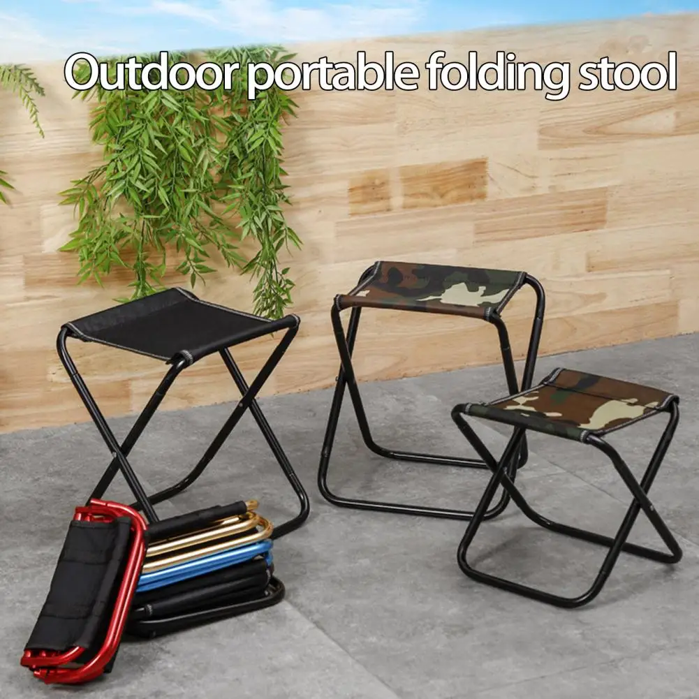 Travel Stool Foldable Strong Bearing Capacity Dirt Resistant Comfortable Sit Outdoor Folding Chairs Small Stool Camping Supply