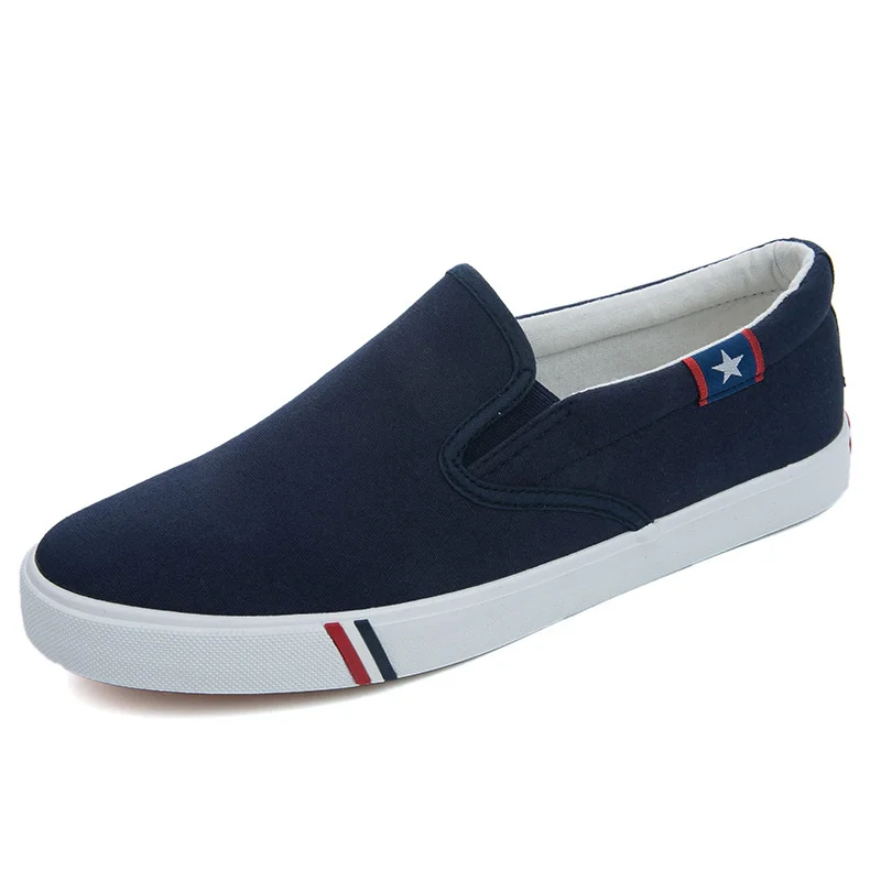 Black Men Shoes Canvas Shoes Spring Summer Slip-on New Men Sneakers Flats Breathable Light White Blue Unisex Lovers Casual Shoes