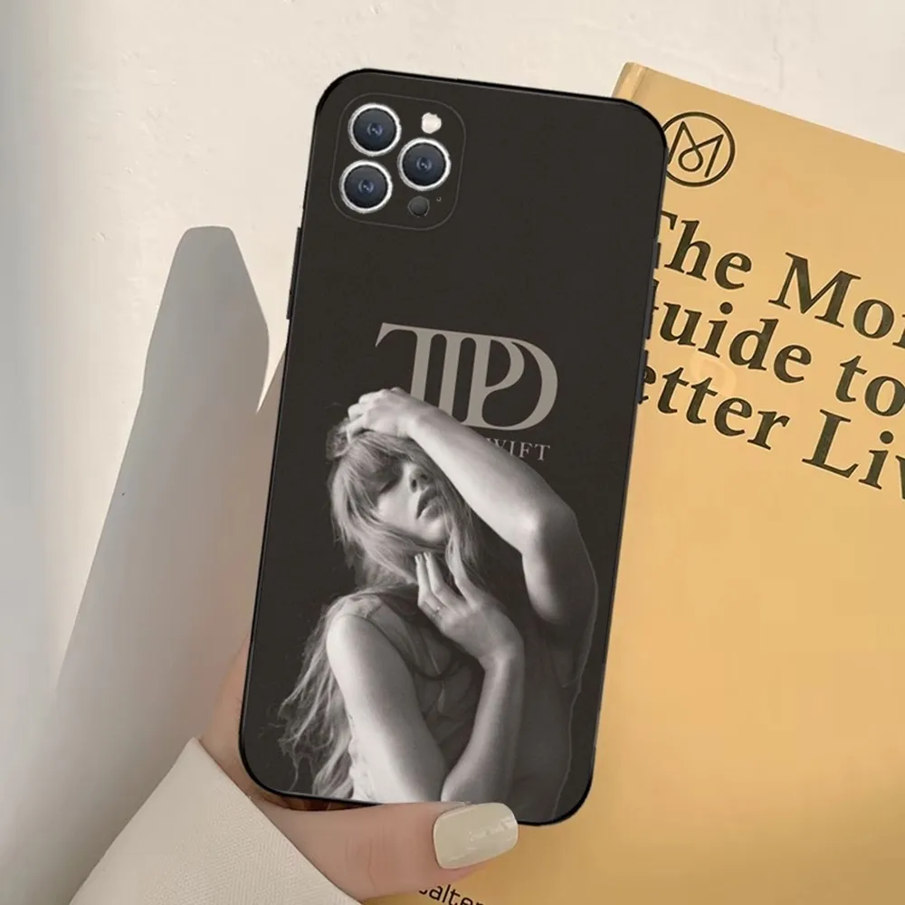 thumbnail image 1 of Funda para teléfono T-TaylorS TTPD S-SwiftS para iPhone 16, 15, 14, 13, 12, 11, Pro, X, XS, Max, XR, Plus, Mini, funda negra suave, 1 of 4