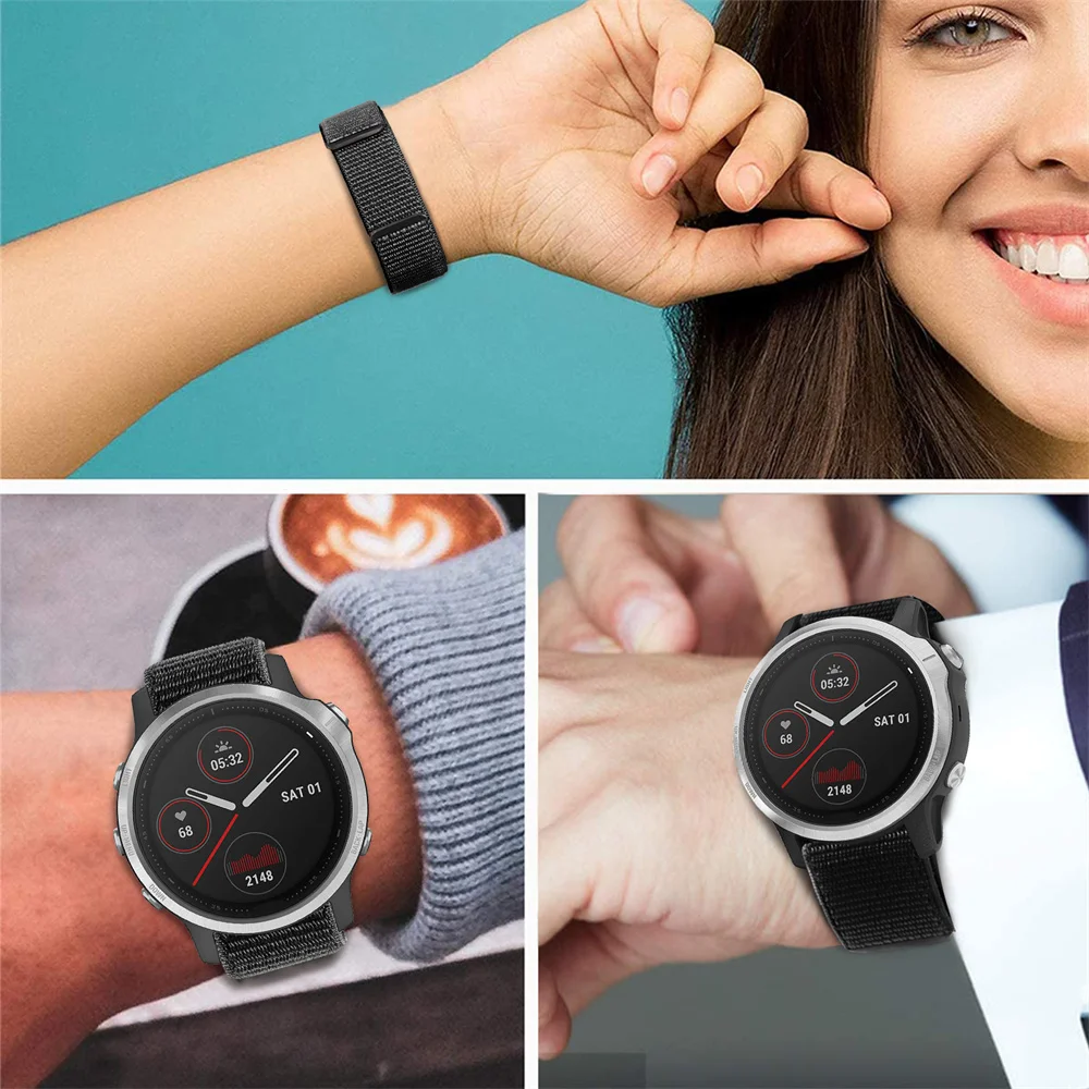 Versatile Nylon Strap with Hook and Loop Fastener - Quick Dry Watch Band in Multiple Sizes