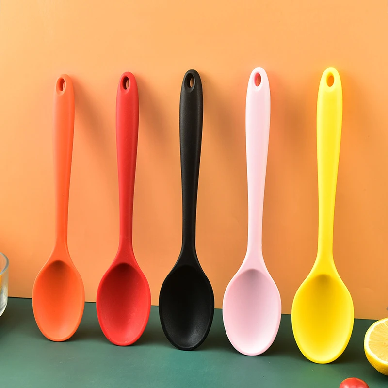 Jmk Iit 8 PC Silicone Mixing Spoon Utensil Serving Cooking Heat Resistant Kitchen Tools