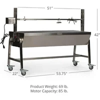 TITAN GREAT OUTDOORS 13W Stainless Steel Rotisserie Grill, 4 RPM Rotation Speed, Rated 88 LB Outdoor Cooking Spit Roaster 2