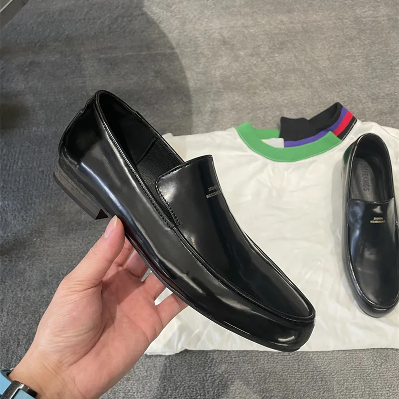 2024 Spring/summer New Le Versatile Lucky Shoes British Style Minimalist Genuine Leather One Step Flat Shoes Women's Trend