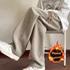 Men's Corduroy Pants Autumn Winter Warm Drapey Loose Straight Casual Trousers Wide Leg Long Pants Comfortable Loose Fit