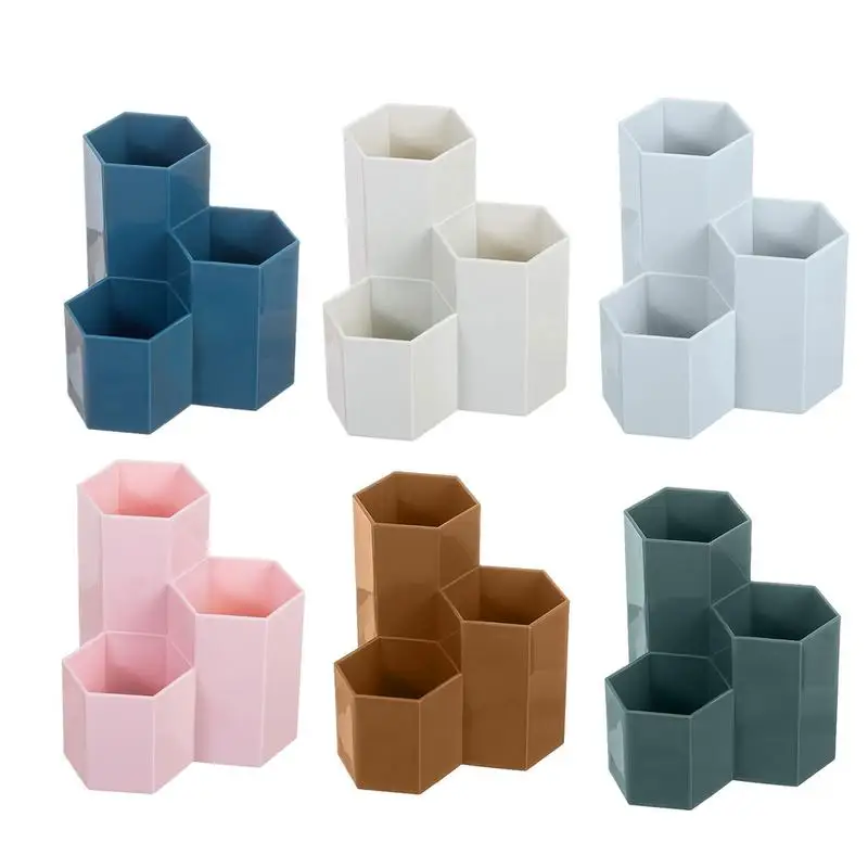 

Креативный шестигранный держатель для ручек, контейнер, органайзер, пластиковая настольная коробка для хранения, студенческие офисные принадлежности, кастрюля, мелки, бюро