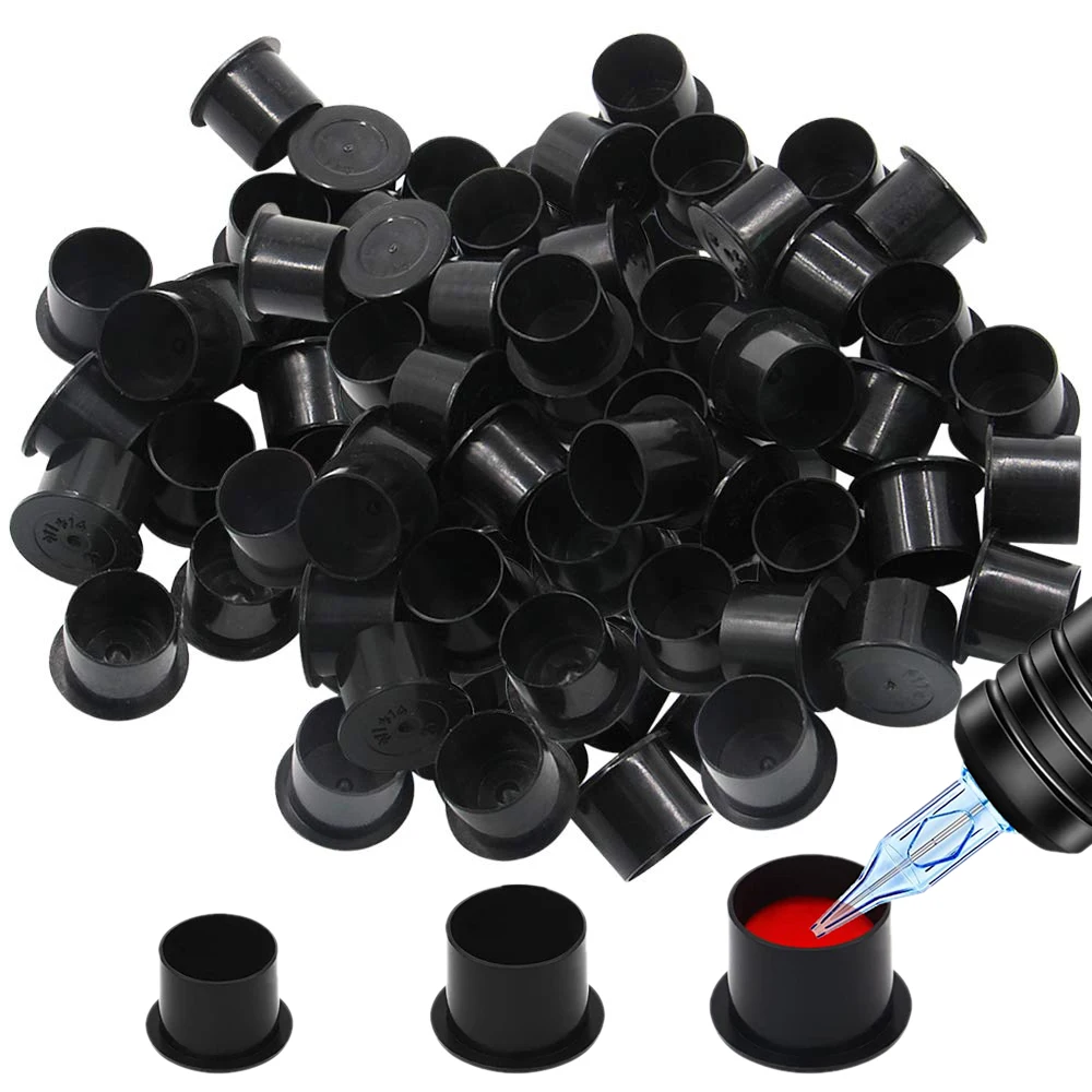 100/1000Pcs Tattoo Caps Cups with Base Disposable Pigment Cups
