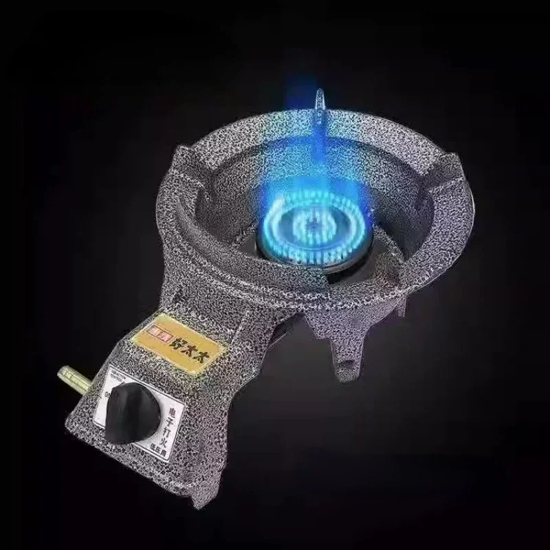 Thickened Cast Iron Commercial Hot Fire Stir Frying Gas Stove Household Liquefied Gas Single Stoves Knob Switch Desktop Cooktops