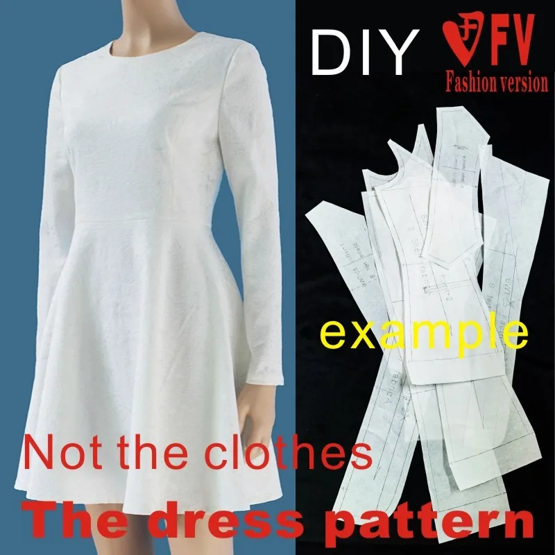 Dresses Sewing Pattern Template Elasticity Shell fabric Cutting drawing Clothing DIY ((Not selling clothes)) BLQ-228