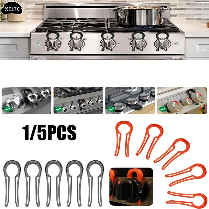 

1/5PCS Stove Handle Lock Gas Stove Knob Locks Baby Proof Oven Knob Lid Lock Childproof Gas Stove Knob Covers Childproofing Tools