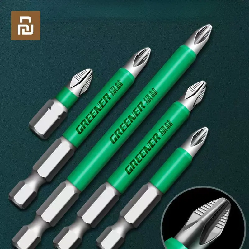 

Youpin Greener 25mm-150 Mm Cross Non-slip Drill Bits Batch Head Screwdriver Set Strong Magnetic Wind Batch Head Screwdriver Bit