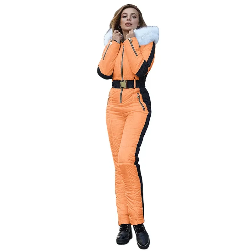 

2024 Ladies Hooded Solid Color Zipper Jumpsuit Fashion Slim High Waist Slim-Fit Straight Trousers