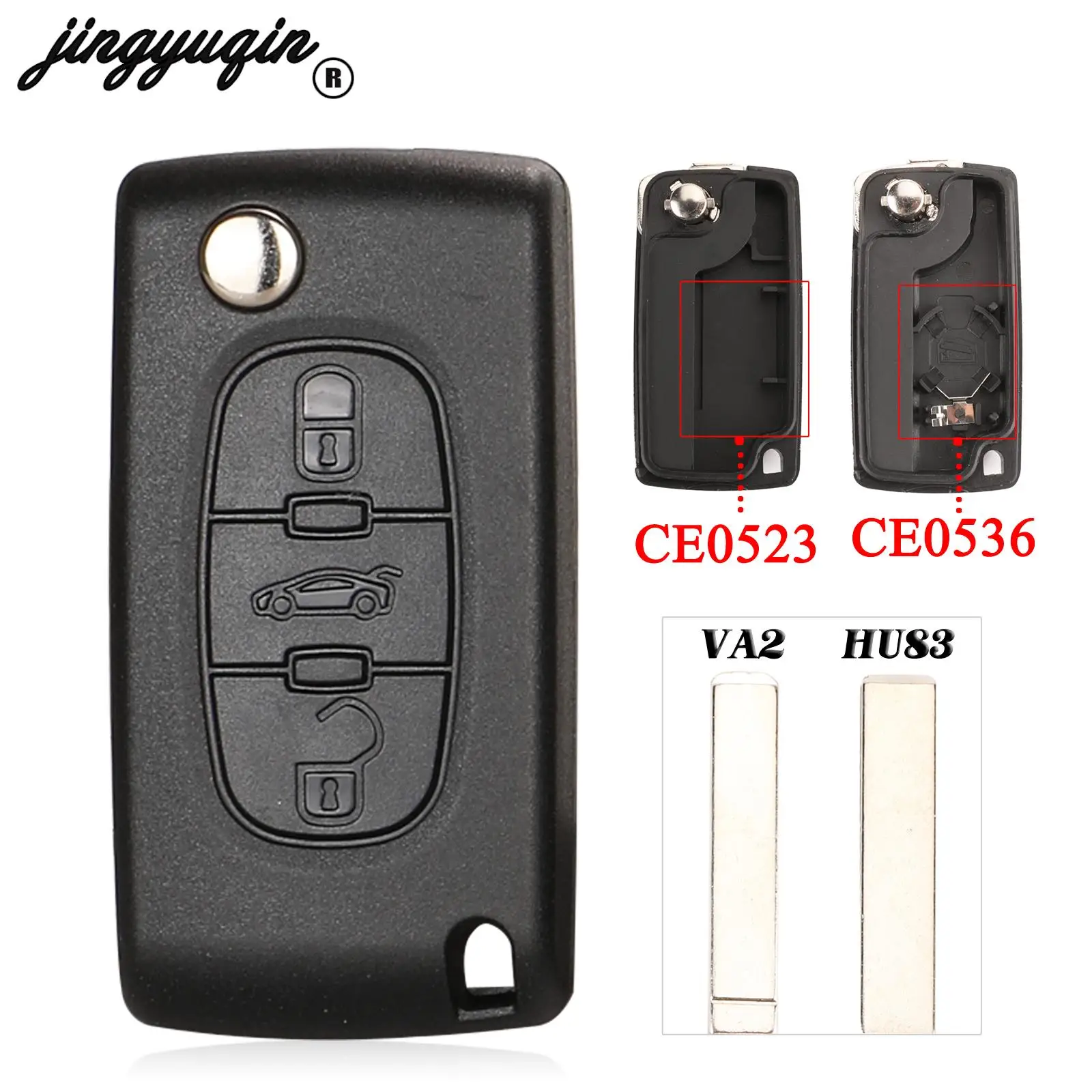 Premium Flip Remote Key Case Shell Fob with Blade - Jingyuqin