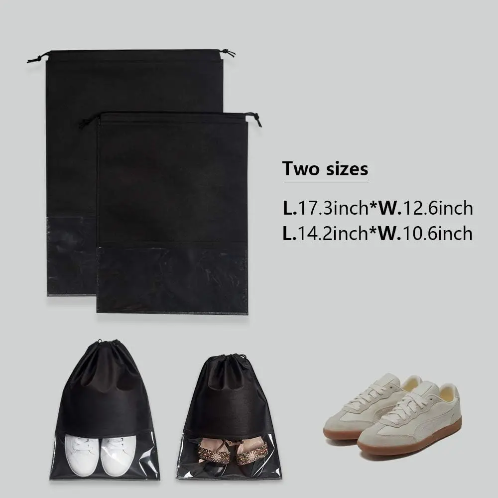 Wovilon Storage Bags 1 Pc Travel Shoe Bags, Drawstring Non-Woven