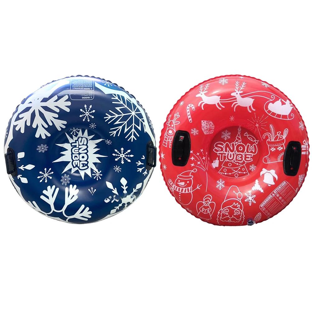 Universal Skiing Cushion with Handles Thickened Winter Inflatable Snow Tube Waterproof Ski Circle Outdoor Sports for Kids Adults