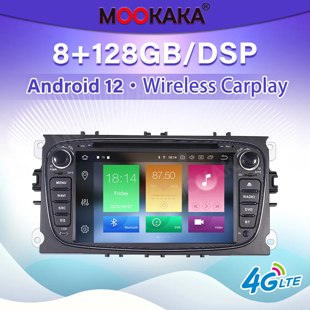 

Android 12,0 для FORD Focus S-MAX Mondeo C-MAX Galaxy мультимедийный плеер Carplay Авто аудио стерео радио GPS навигация головное устройство