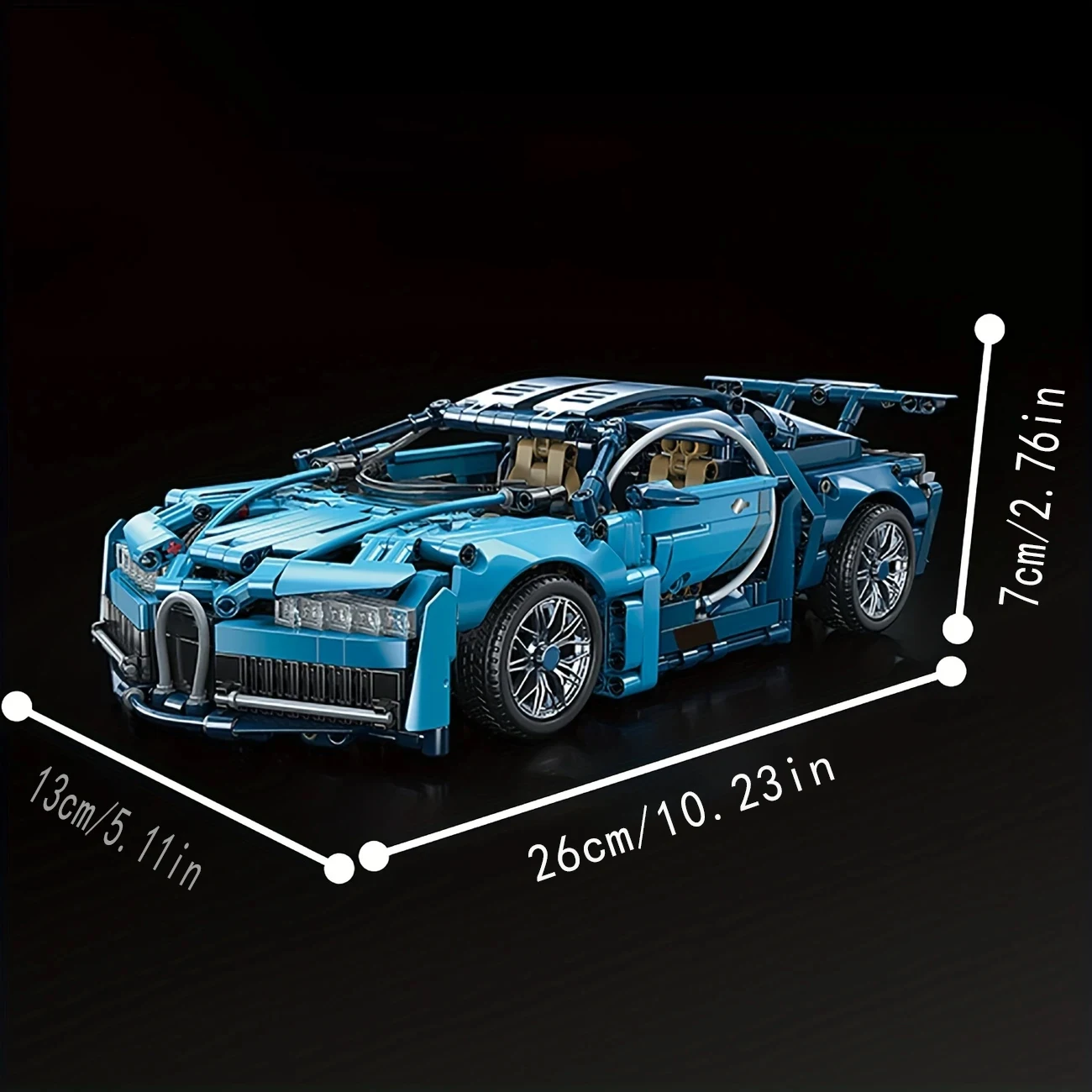 1690 Pieces, Blue Racing Building Block Toys, Abs Materials, Manual Toy Building Blocks Assembly, Home Furnishings, Office Desk Decoration - 6