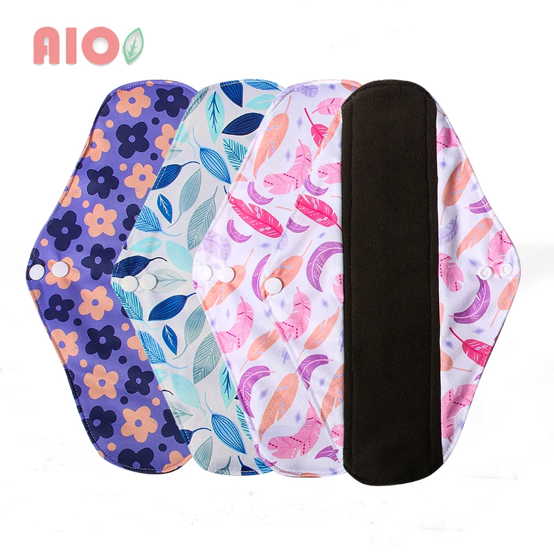 AIO 1Pcs20*30cm Reusable Sanitary Towel Cloth Postpartum Nursing Gaskets for Mom Washable Panty Liner With Bamboo Charcoal Inner