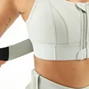 Women Sports Bras Tights Crop Top Yoga Vest Front Zipper Plus Size Adjustable Strap Shockproof Gym Fitness Athletic Brassiere