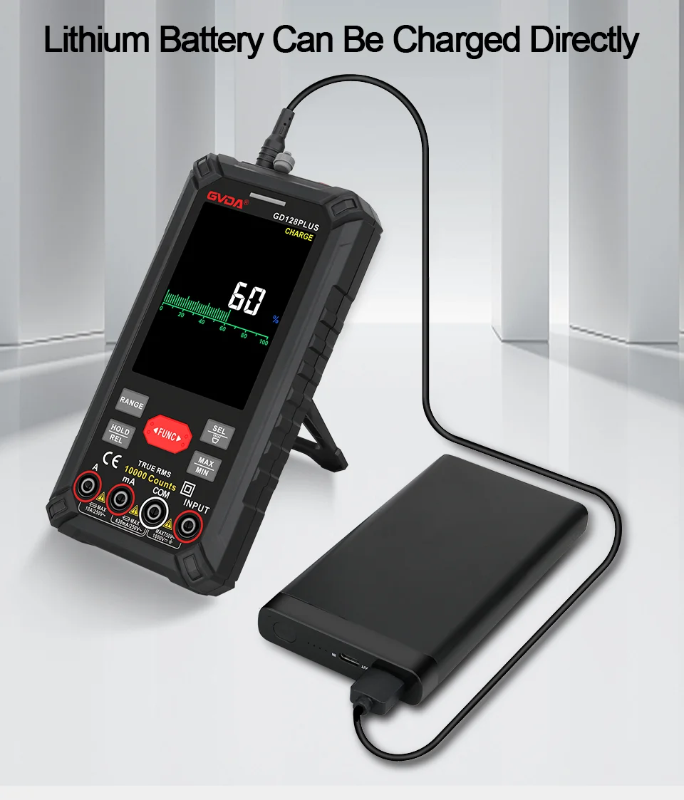 Gvdaスマート充電式デジタルマルチメーター真rms 9999カウント1000v 10 