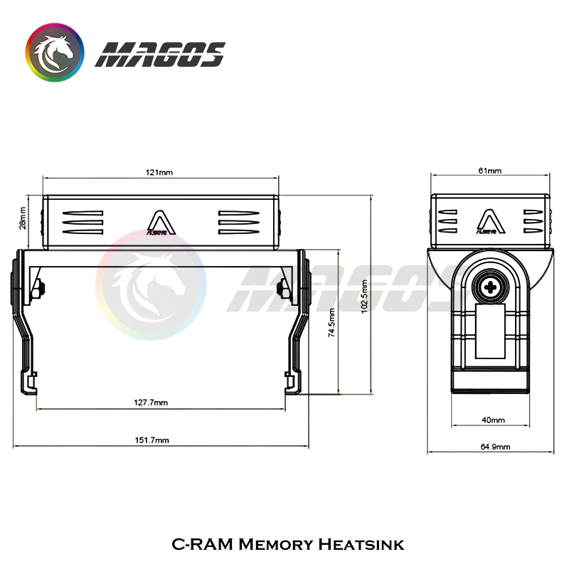 Alseye-controlador do Radiador Ram Refrigerador de Memória Overclocking Controle de Temperatura Ventiladores Duplos para Ddr Ddr2 Ddr3 Ddr4 Ddr5 Argb 5v - Imagem 2
