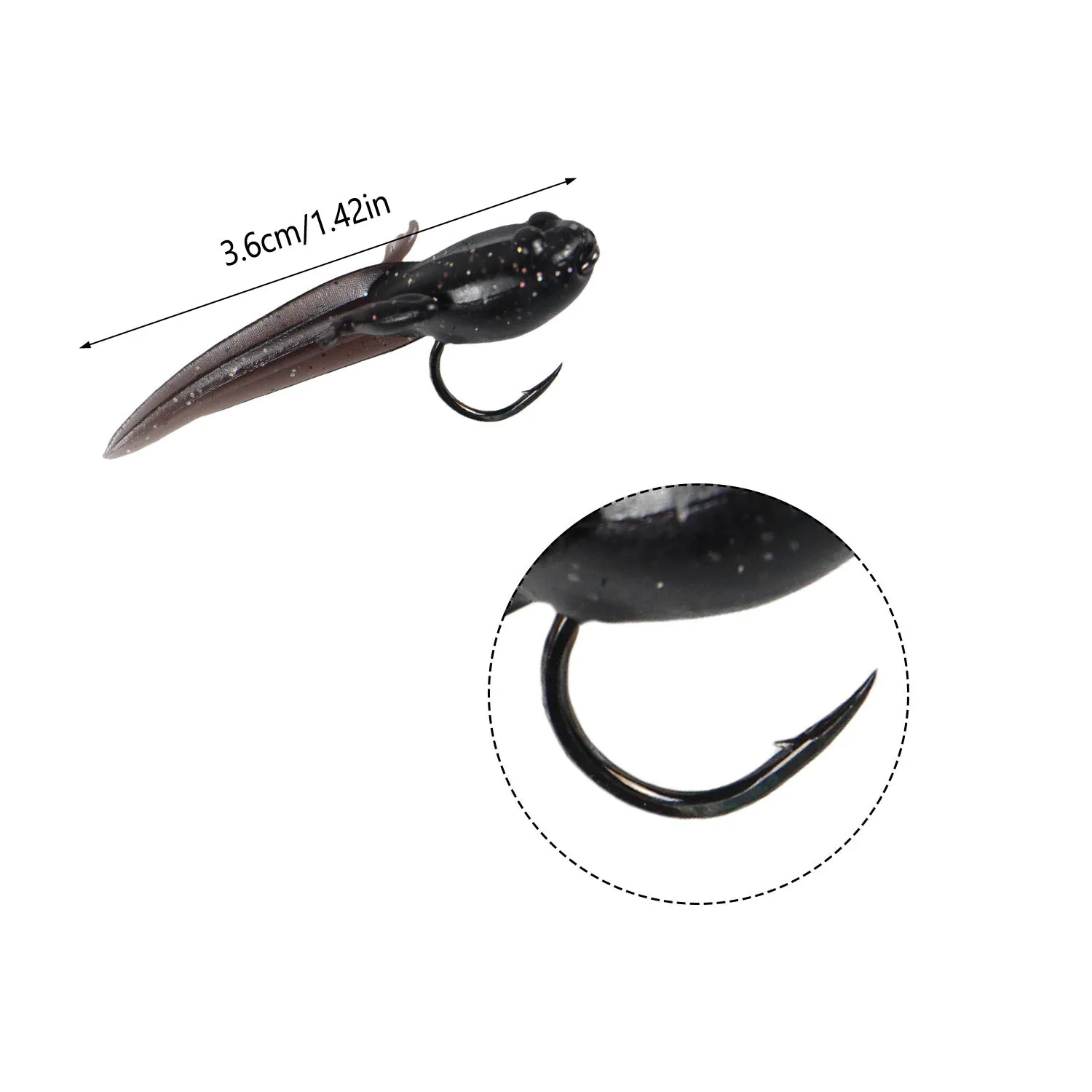 Description Picture 3 of item10/20Pcs Bionic Tadpole Fishing Lures TPE Floating Artificial Soft Bait Highly Realistic for Bass Trout Carp Freshwater Fly Fish