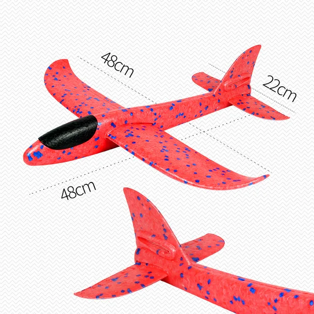 Foam Hand Throwing LED Airplanes Toy 48cm LED Flight Mode Glider Inertia Planes Model Aircraft Planes Outdoor Sport 6