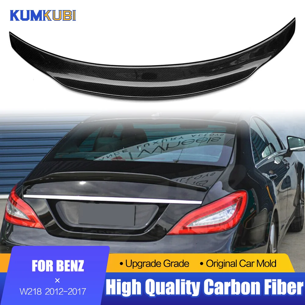 

Задний спойлер из настоящего углеродного волокна для Mercedes W218 CLS-Class Sedan 2012-2017 глянцевый черный стиль