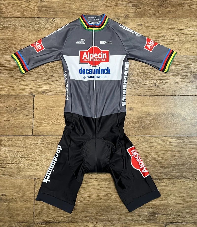 LASER CUT Skinsuit Alpecin-Deceuninck TEAM MVDP Bodysuit SHORT Cycling Jersey Bike Bicycle Clothing Maillot Ropa Ciclismo