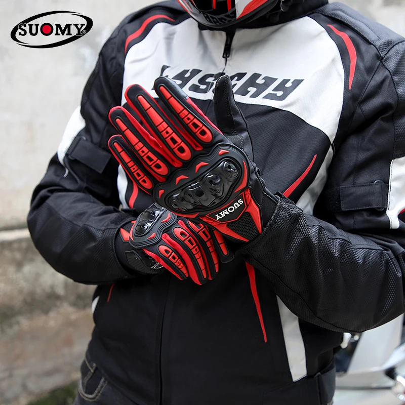 Suomy Su-18 Guanti Da Moto Touch Screen A Due Dita Motocross Winter Warm Luvas Antiscivolo Lungo Moto Hardshell Protettivo