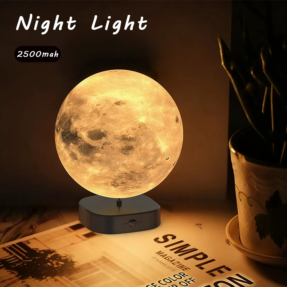 1Pc 15cm Moon Lamp LED Night Light Battery Powered with Stand Starry Lamp Bedroom Decor Night Lights Kids Gift Moon Lamp