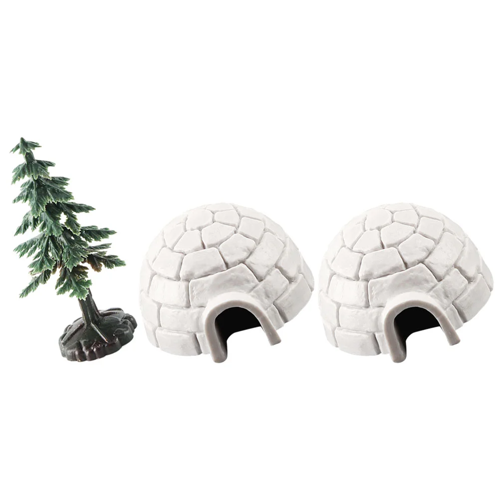 

Polar Igloo Christmas Tree Figurines Set Miniature Realistic Arctic Figures Toy Playset